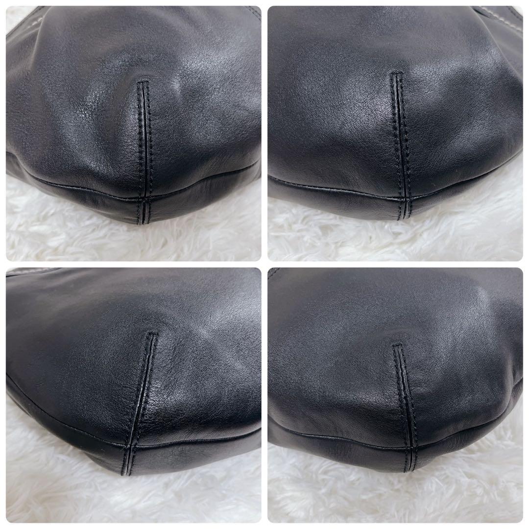 【人気型・美品】コーチ ワンショルダーバッグ ハーフムーン レザー ホーボー 黒