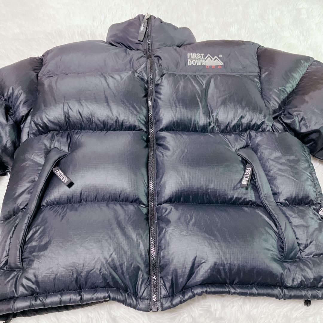 First Down ダウンジャケット 肉厚 ヌプシ ブラック　USA　極暖 黒