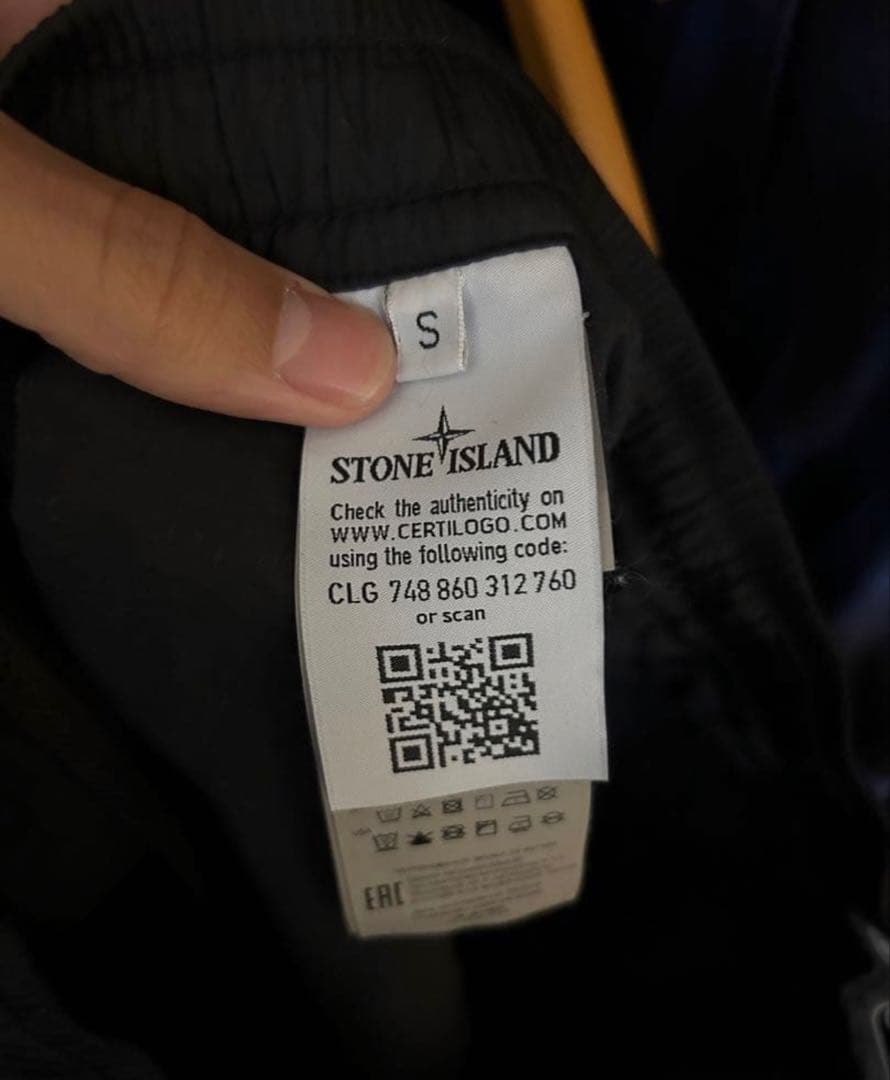 stone  NYLON L TRACK PANTS 黒