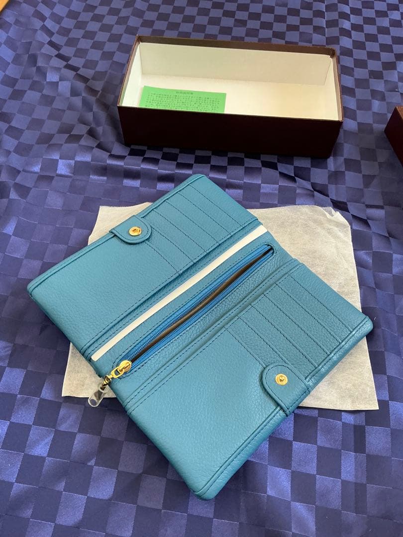 【新品未使用】傳濱野　Ryufka Felice　長財布レザー 青