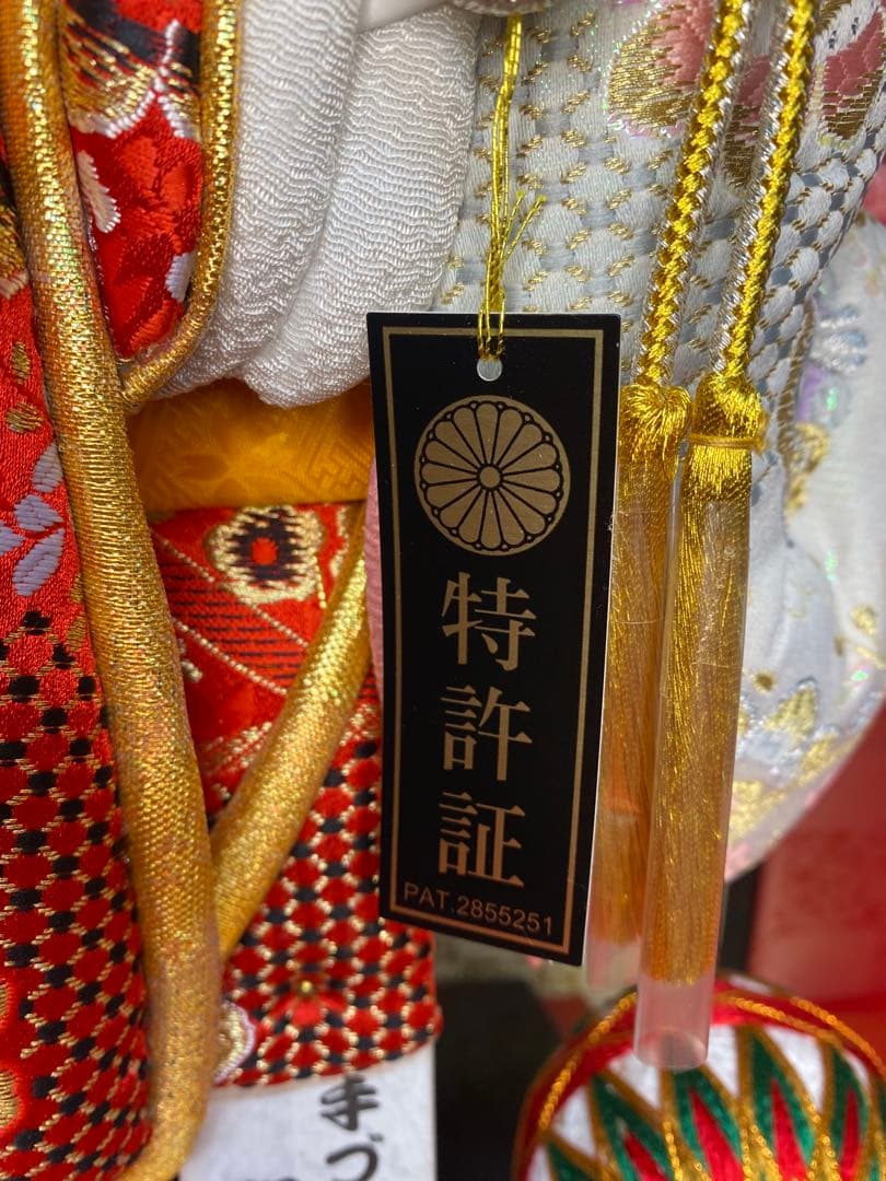 羽子板　立体振袖金蘭ガラスケース１５号・サイズ間口約３２×奥行約２９×高約６３㎝