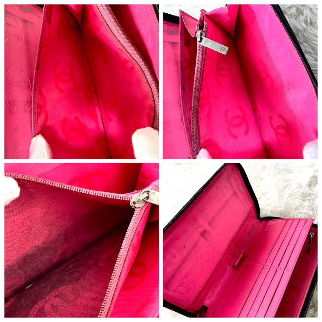 シャネル　CHANEL ラウンドファスナー　長財布　カンボンライン　ココマーク