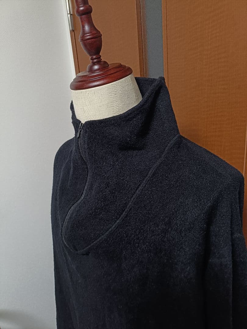 COMOLI シルク100% ネップ プルオーバー サイズ3 ネイビー コモリ