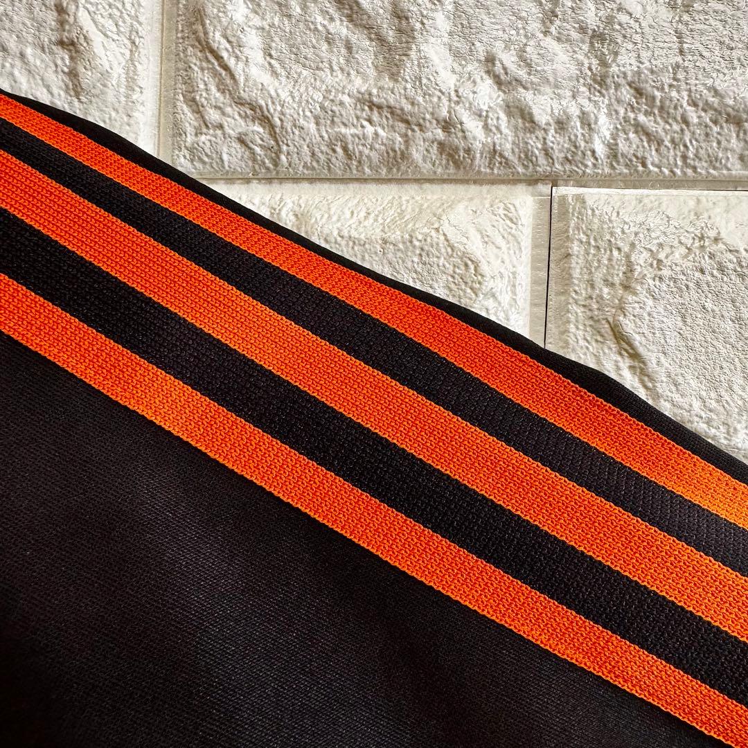 ◆西ドイツ時代／美品◆ 80s アディダス デサント製ジャージ 黒×橙