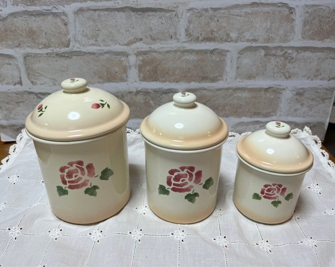 ❣️本日限定SALE❣️マニー♡ローズ♡キャニスター3点セット