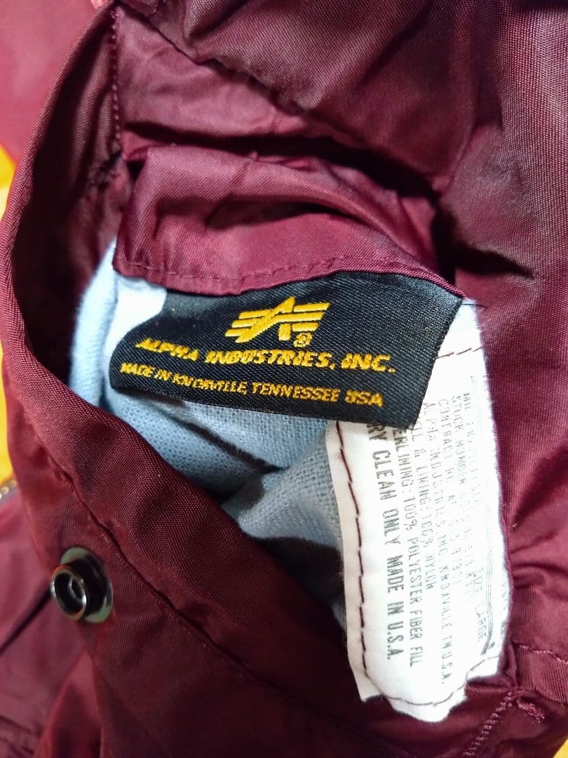 希少カラー★ 90s USA製 ALPHA MA-1 ボルドー L