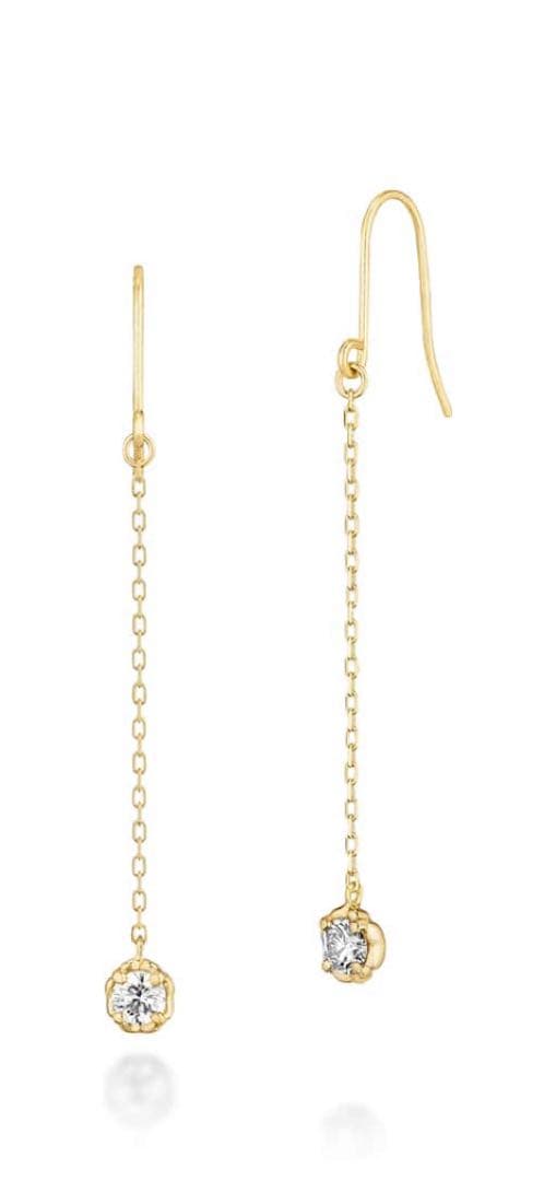 ポ*☆様 アーカーティアチェーンピアス片耳 ダイヤイエローゴールドete