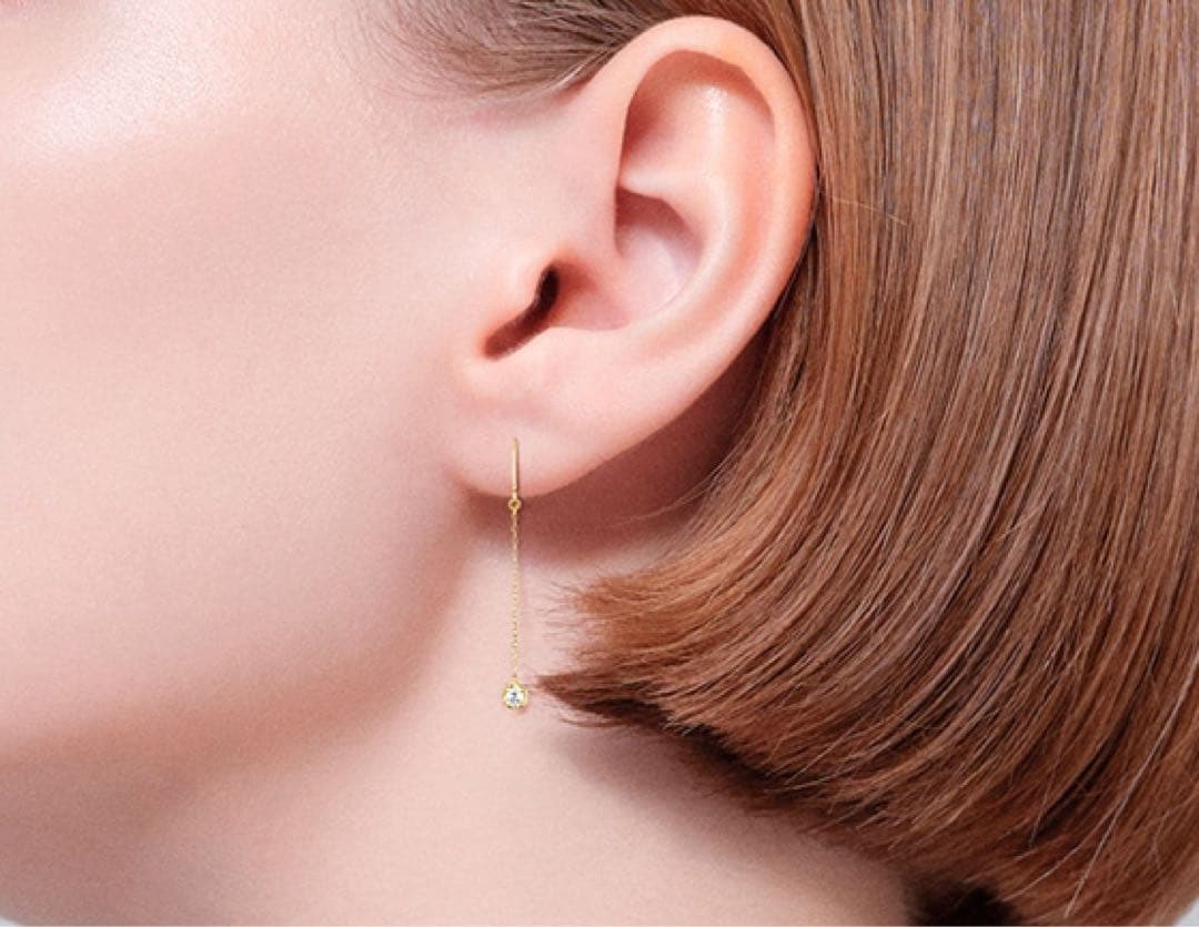 ポ*☆様 アーカーティアチェーンピアス片耳 ダイヤイエローゴールドete