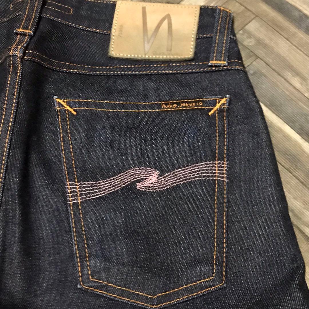 246ヌーディージーンズサクラセルビッジロングジョンw29濃紺ミント