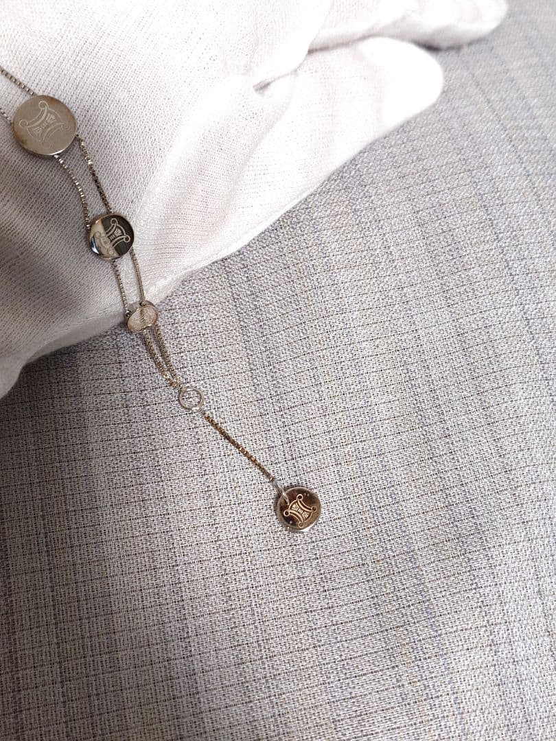 CELINE◆セリーヌシルバーロゴチャームブレスレット