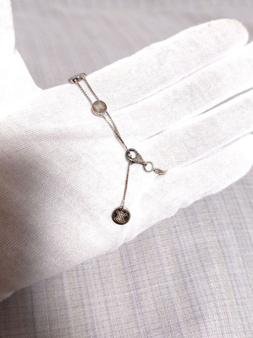 CELINE◆セリーヌシルバーロゴチャームブレスレット