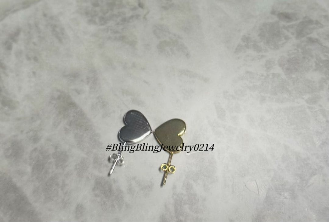 お客　リバーシブルハートピアス　片耳　シルバー