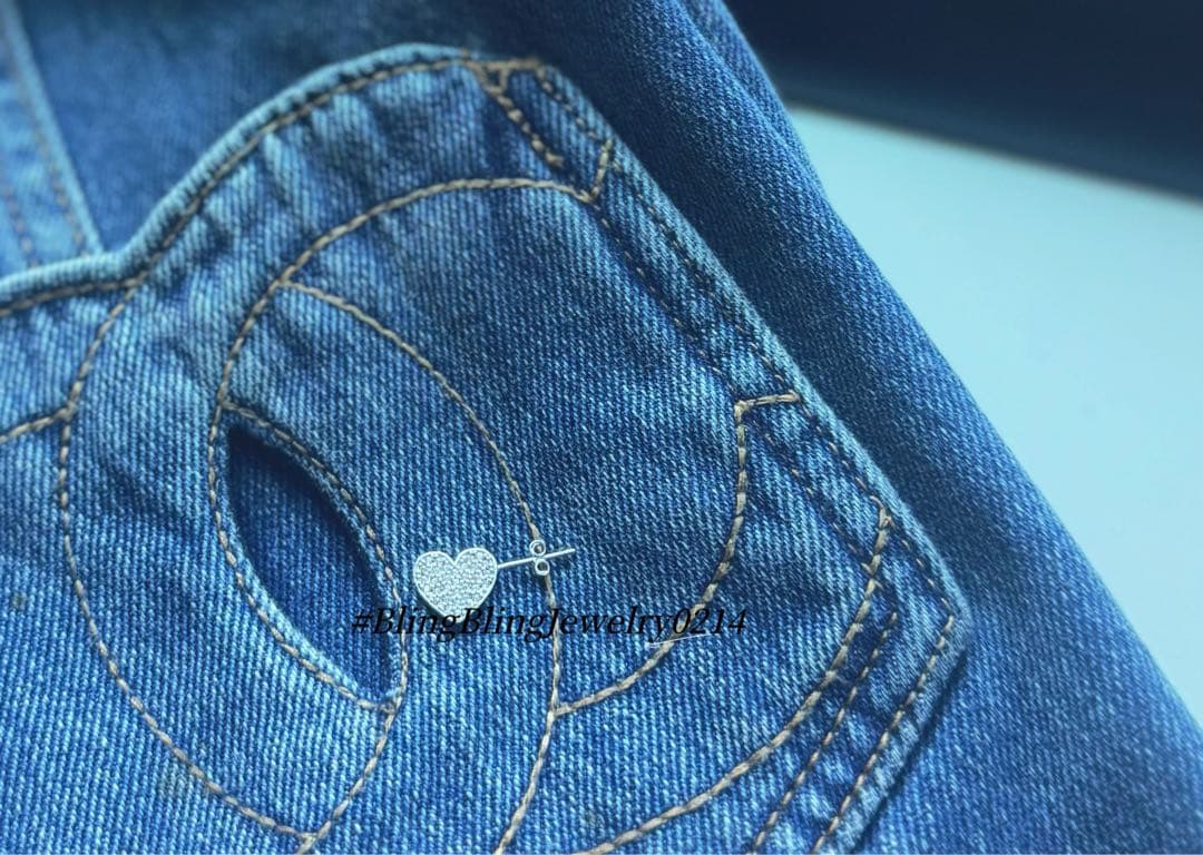 お客　リバーシブルハートピアス　片耳　シルバー