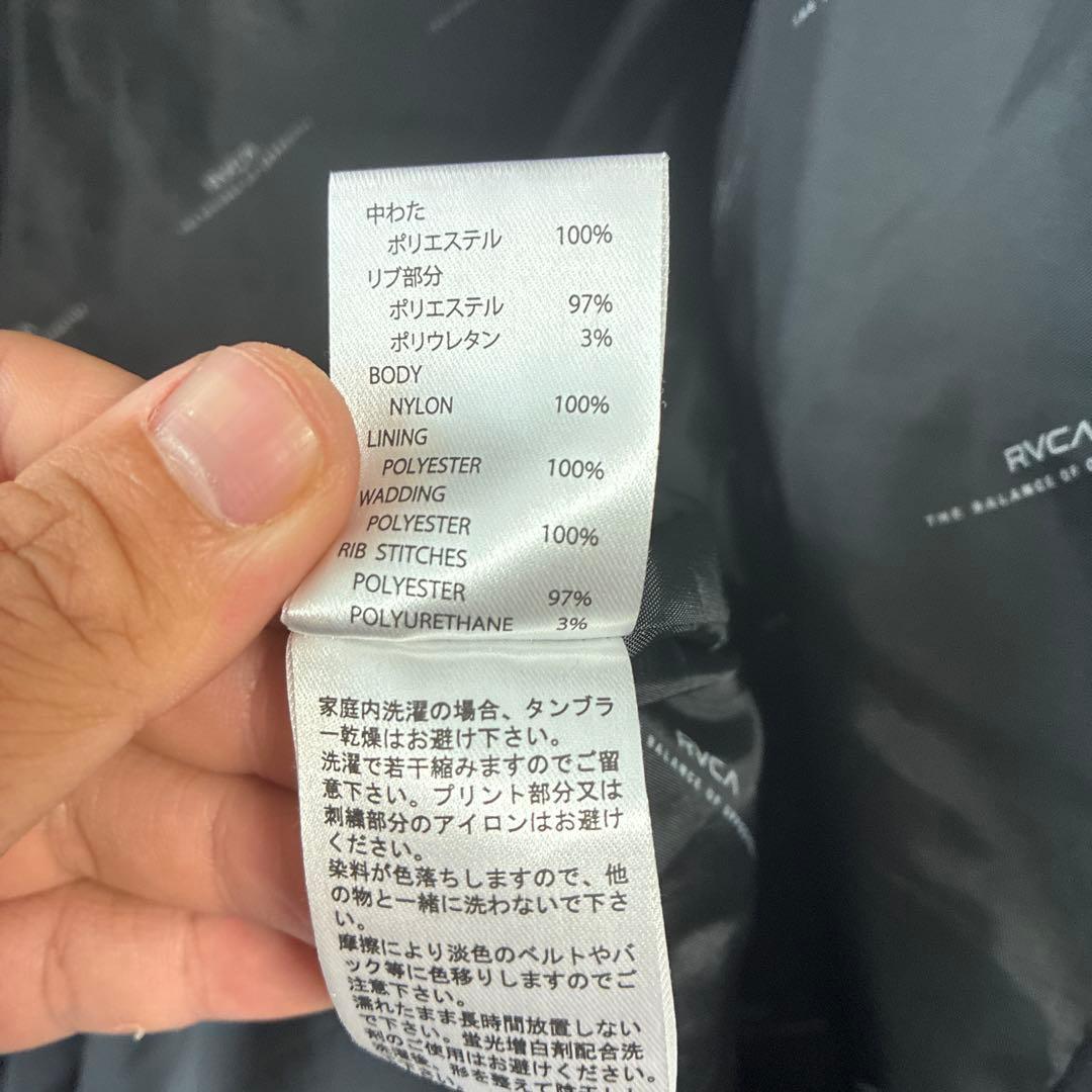 美品 RVCA PUFFER JACKET ダウン デカロゴ L 中綿