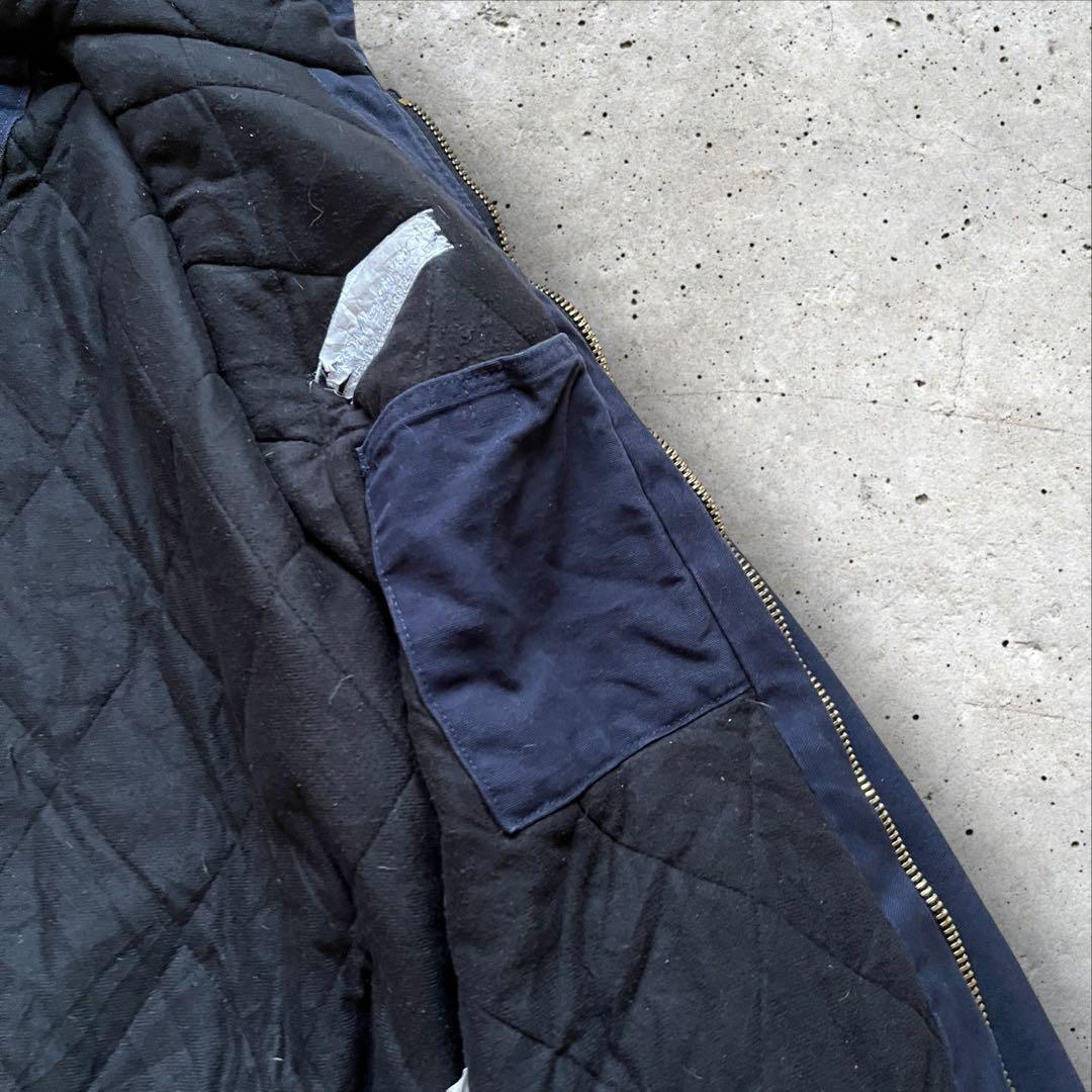 【00s】USA製carharttアクティブジャケット　ダック地　企業ロゴ