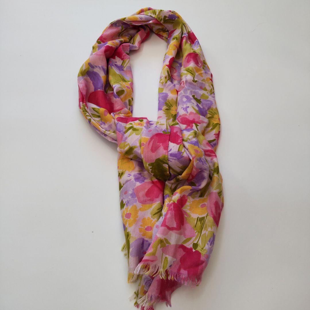 極美品 ロロピアーナ カシミヤ シルク 花柄 大判 ストール スカーフ マフラー