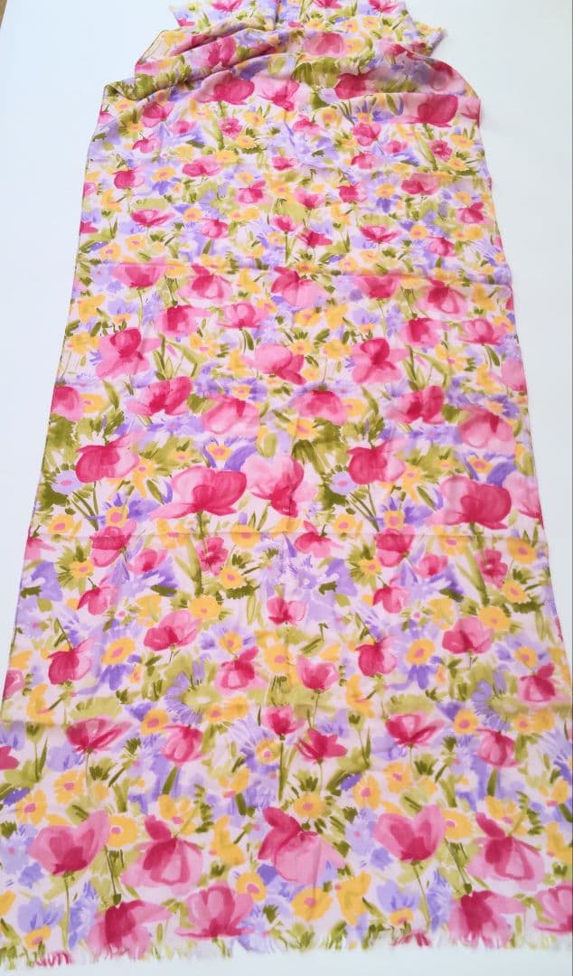 極美品 ロロピアーナ カシミヤ シルク 花柄 大判 ストール スカーフ マフラー