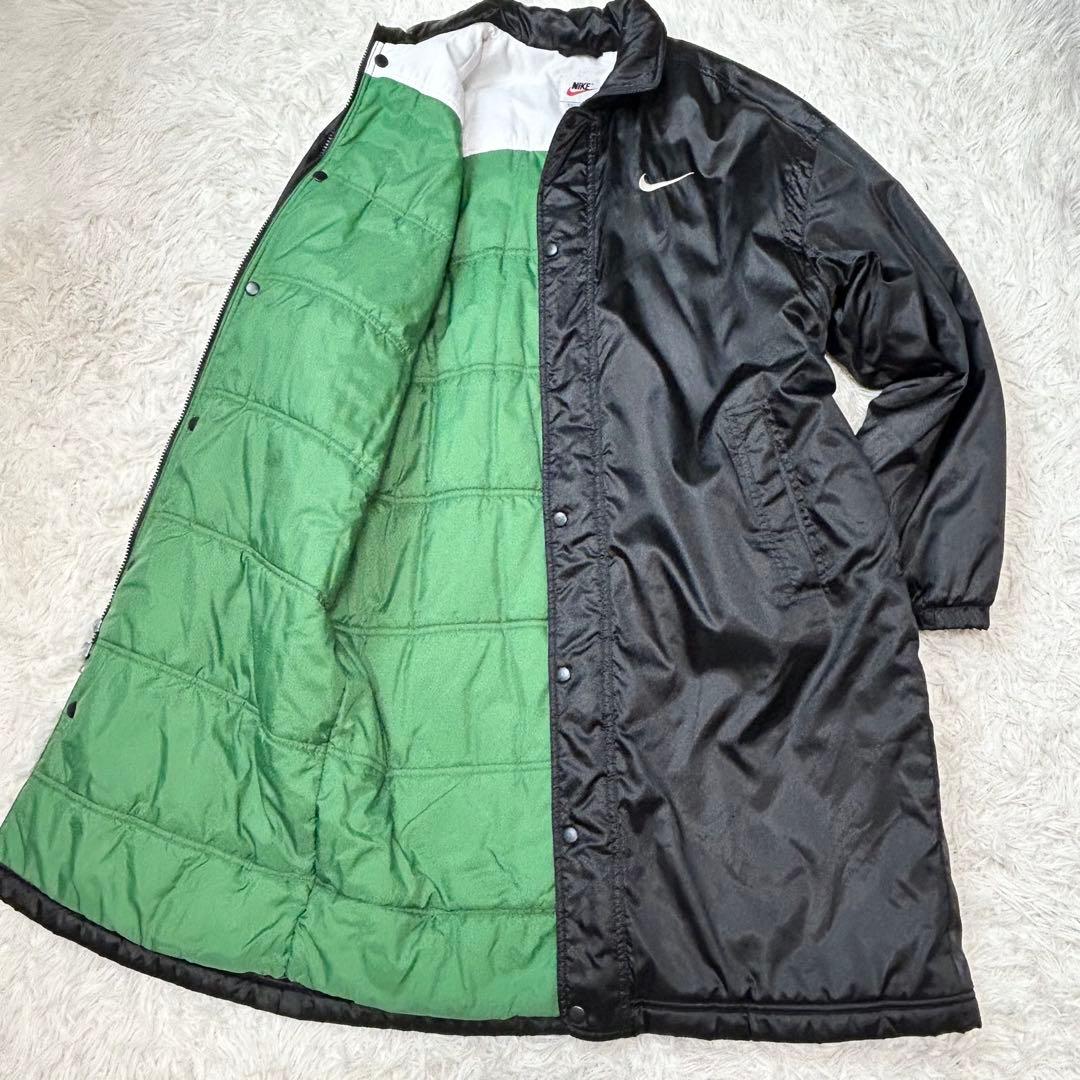 希少✨NIKE ナイキ ベンチコート 銀タグ 90s デカロゴ 黒