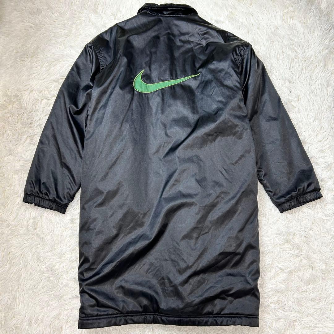 希少✨NIKE ナイキ ベンチコート 銀タグ 90s デカロゴ 黒