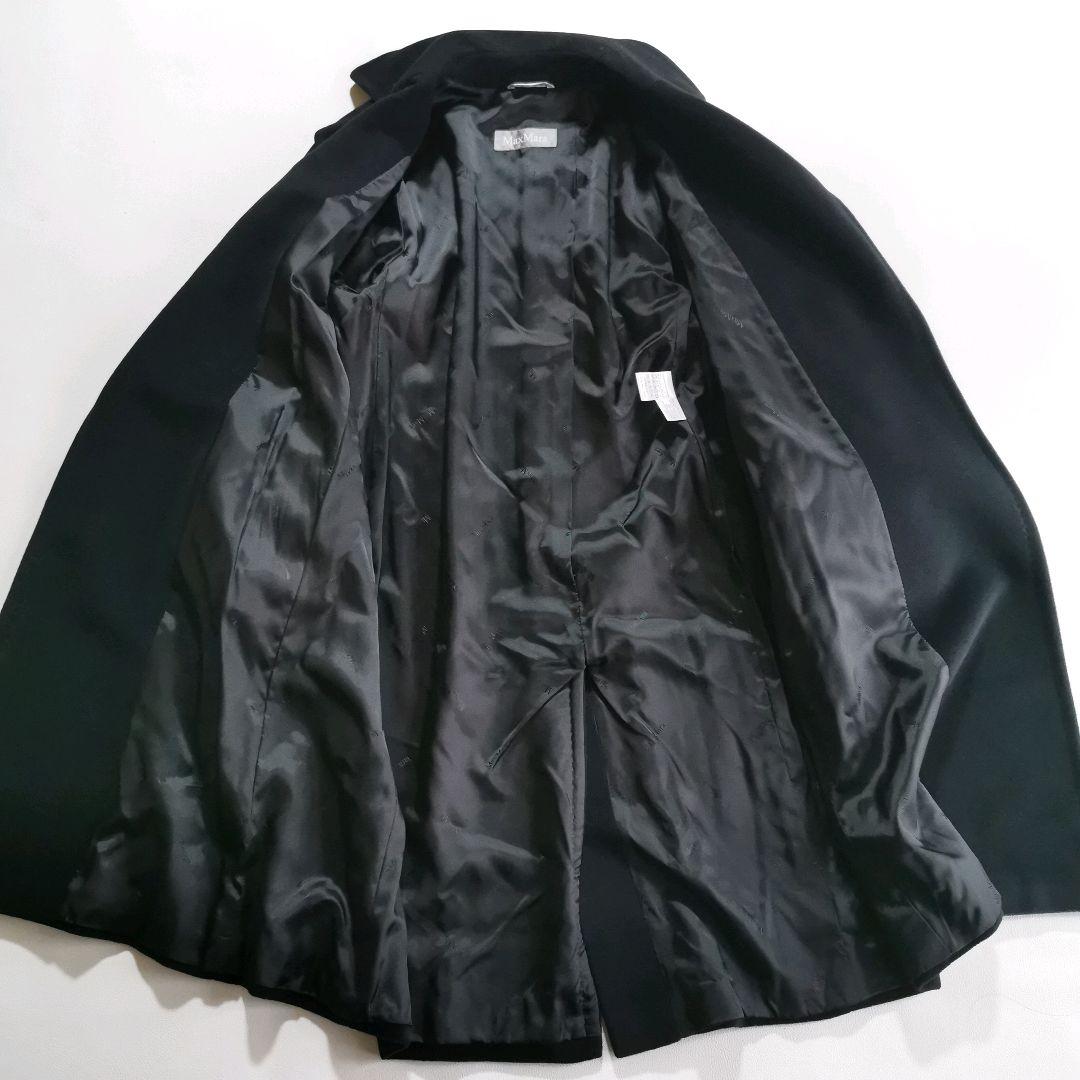 美品✨ マックスマーラ ベルテッドコート アンゴラ混 マニュエラ 黒 XL