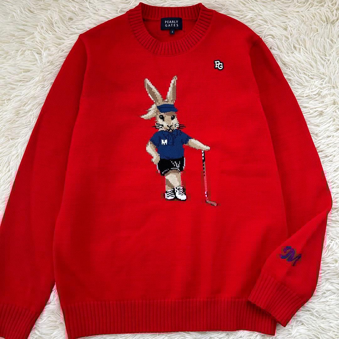 パーリーゲイツ 2023 トラッドラビット コラボ セーター ニット 上田