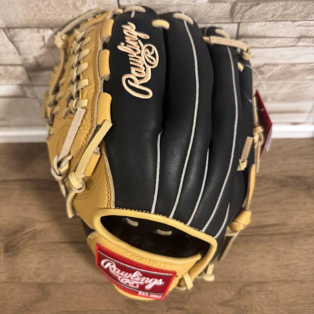 (新品) ローリングス　左投用　軟式　オールラウンド　キャメルxブラック