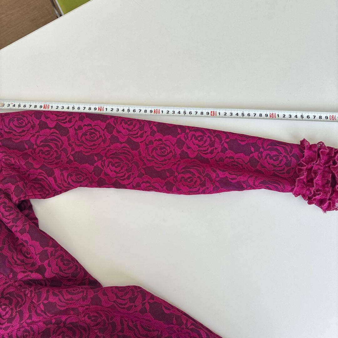 フラメンコ衣装 花柄レースワンピースピンク