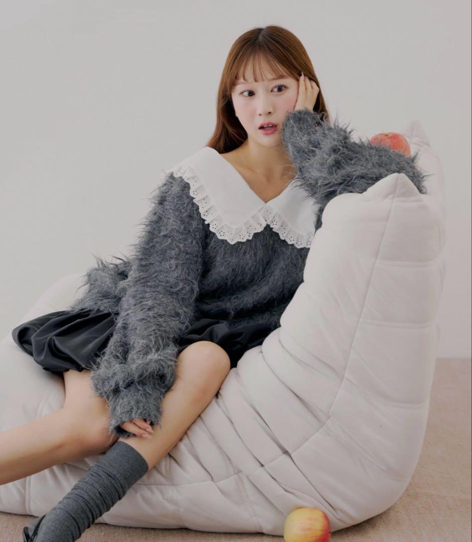 セーラー襟付きシャギールーズニット namiコラボ Chico - メルカリ