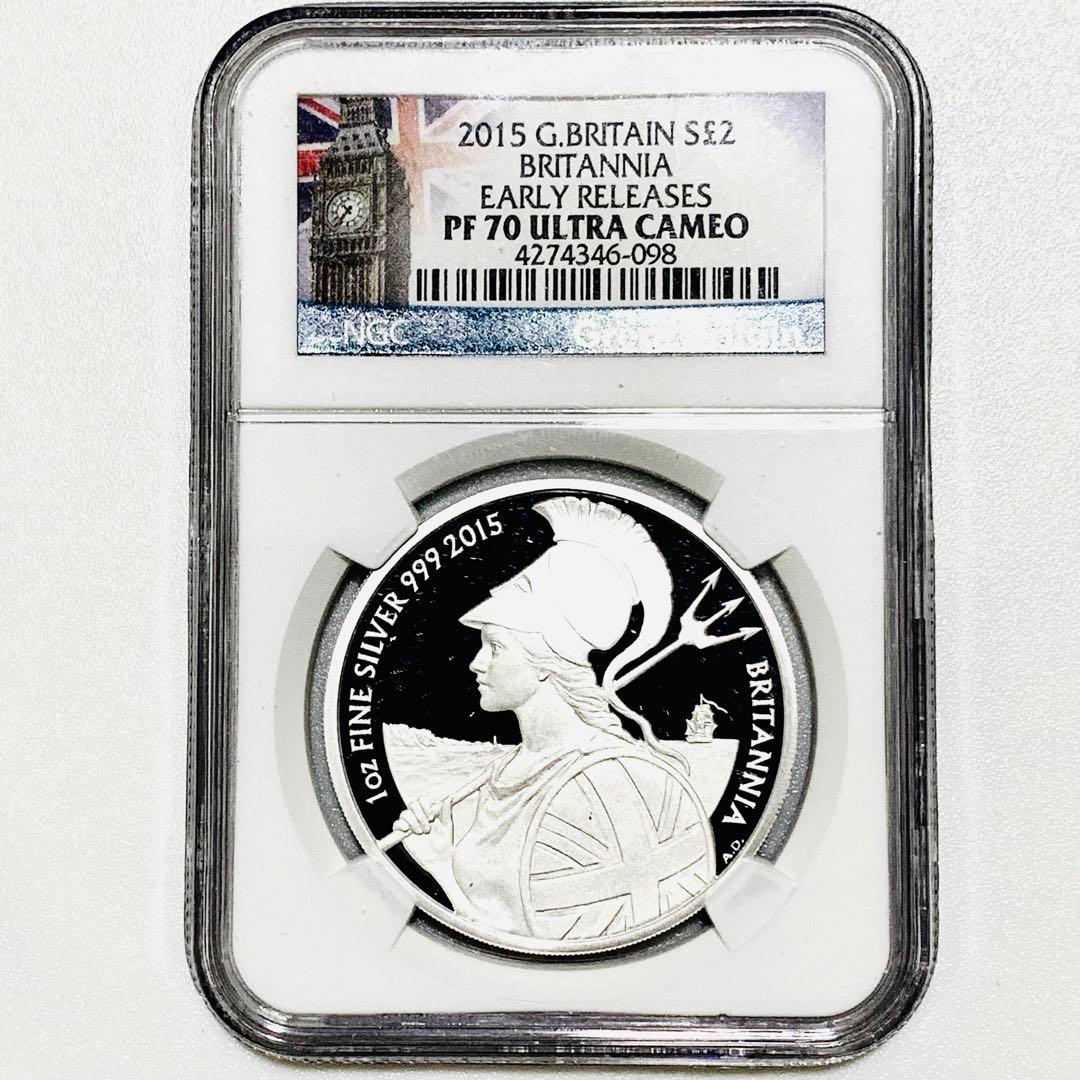 ◇PR70UC ER◇2015 ブリタニア 銀貨 NGC イギリス