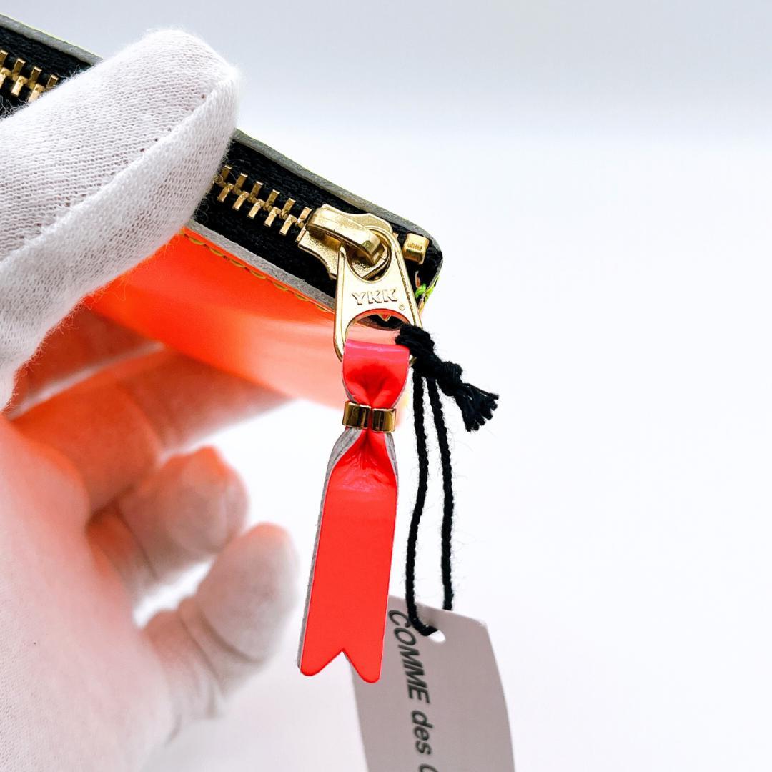 新品 コムデギャルソン レザー L字ファスナー コインケース オレンジ