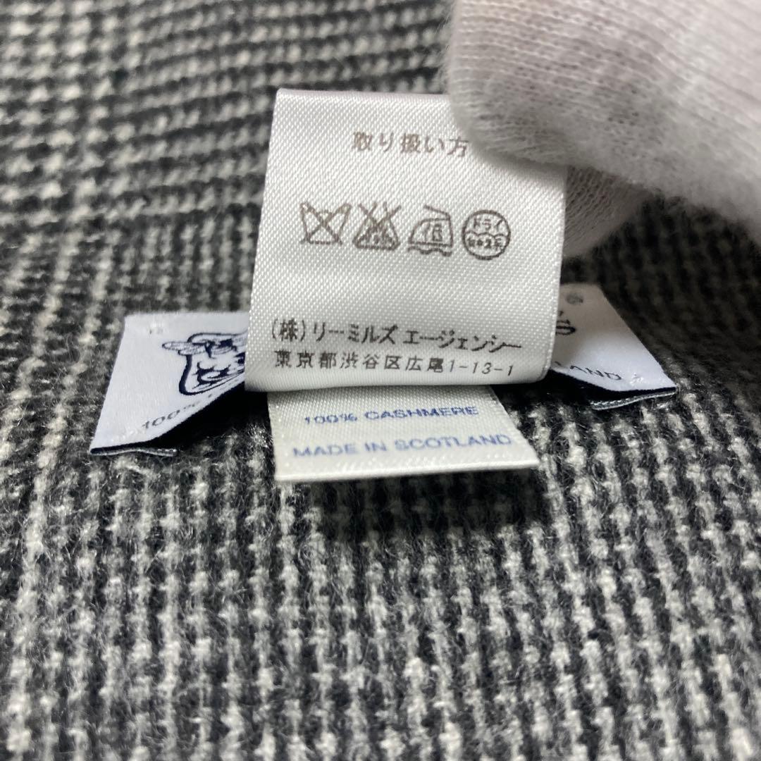 極美品 ジョンストンズ カシミヤ100％ 大判ストール グレー 国内正規品