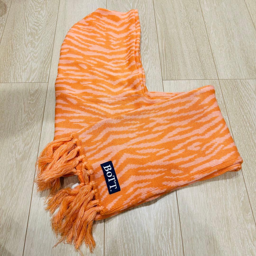 BoTT 24AW HOODED SCARF オレンジ　ゼブラ柄