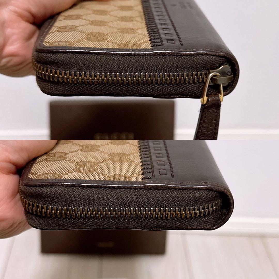 美品》GUCCI (グッチ)長財布 ラウンド キャンバス - メルカリ