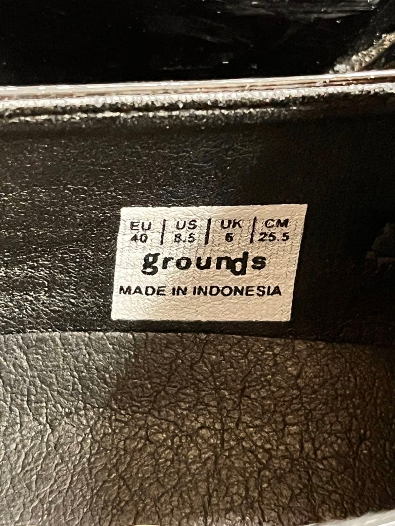 grounds 黒 ローファー JEWELRY LOAFER 25.5cm