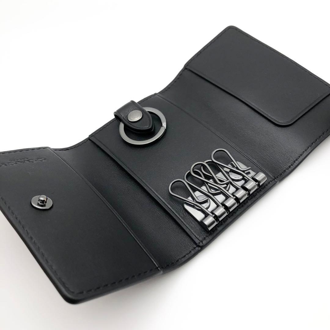 COACH ★大人気★ 5リングキーケース シグネチャー レザー ブラック 新品