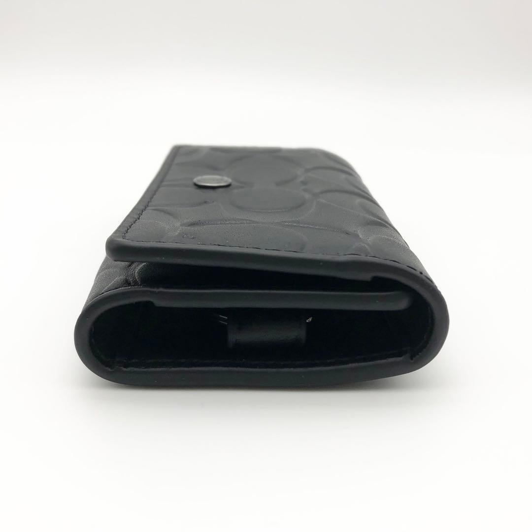 COACH ★大人気★ 5リングキーケース シグネチャー レザー ブラック 新品