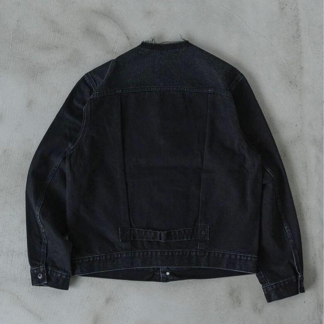 極美品 リーバイス EDIFICE 別注 デニムジャケット ノーカラー 黒