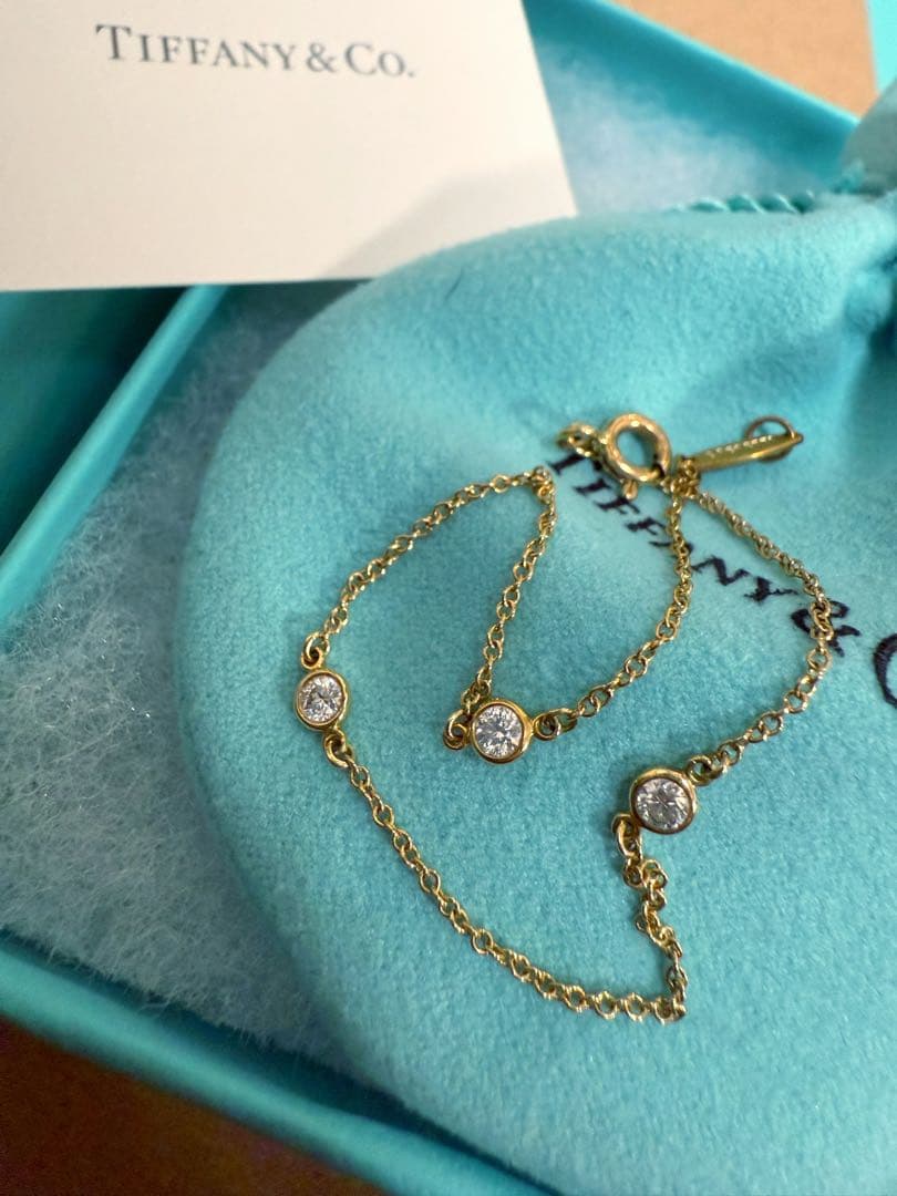 Tiffanyティファニーバイザヤードブレスレット k18 750 3pt