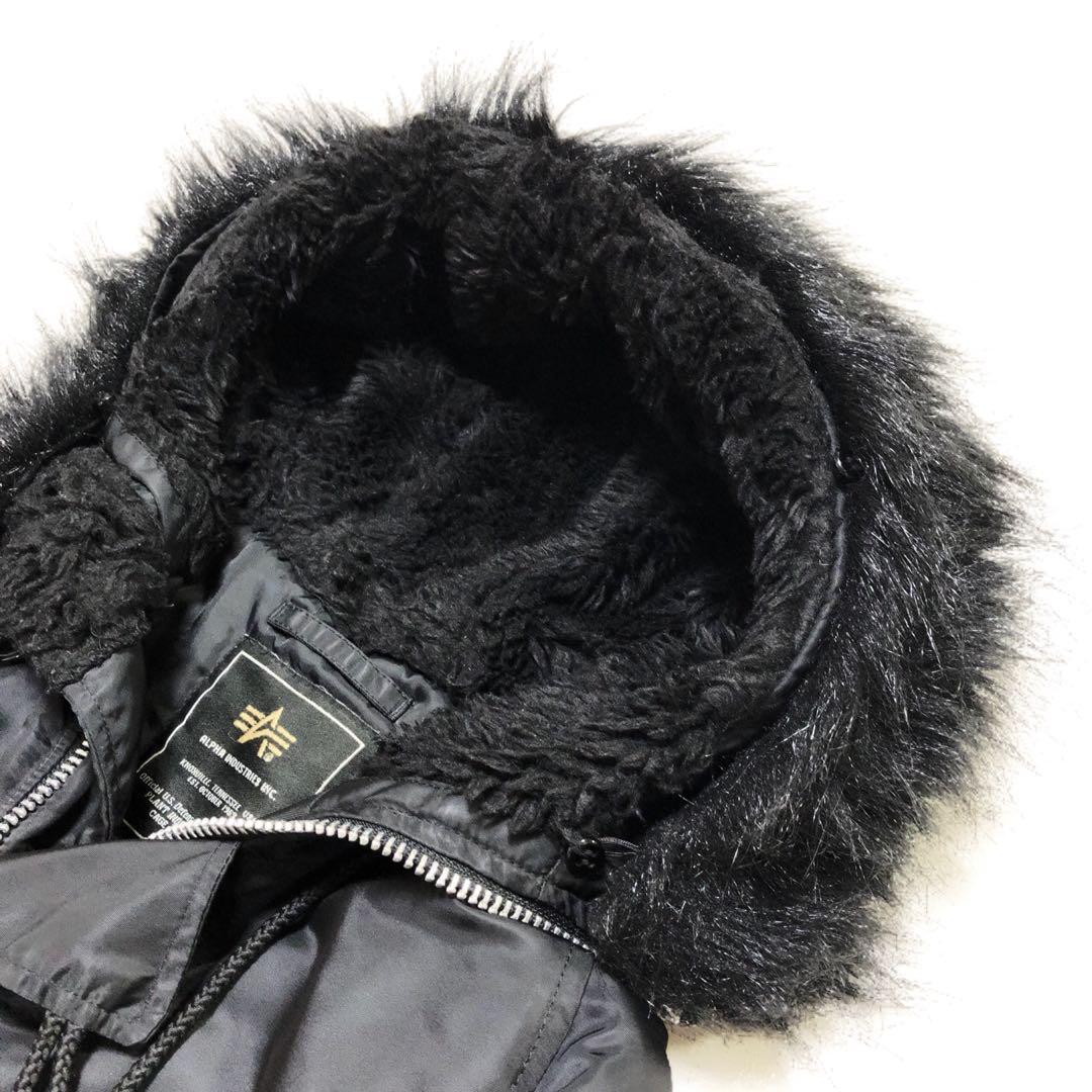ALPHA アルファ N-3B フライトジャケット ファー Mサイズ ブラック黒