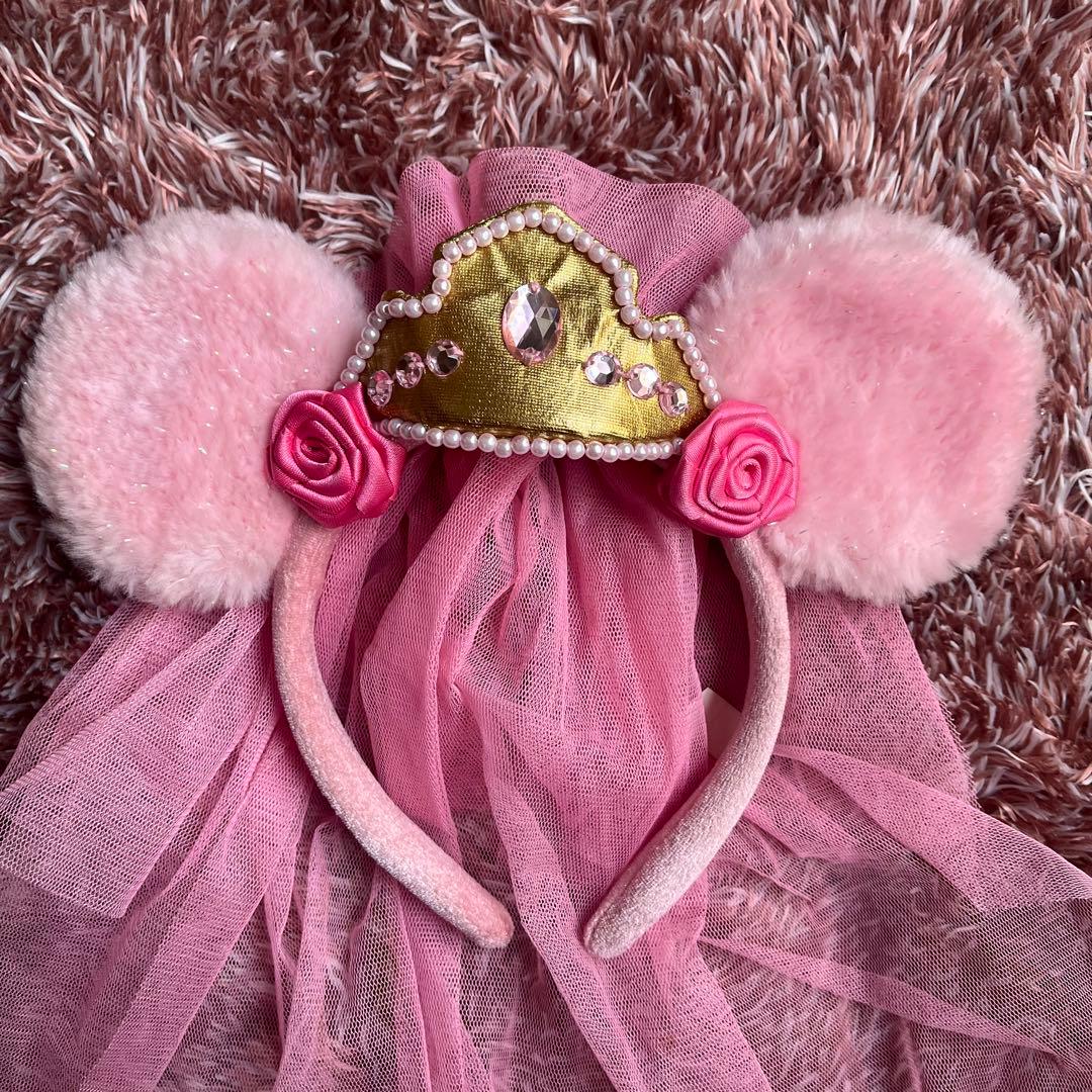 ディズニーカチューシャ ベール ピンク ミニー - メルカリ