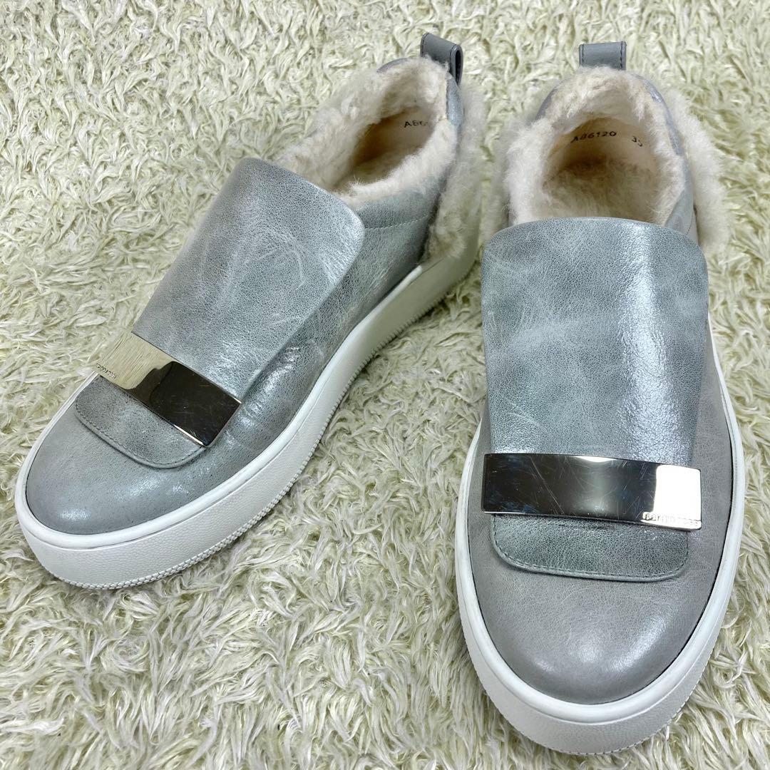 『美品』セルジオロッシ SR1 スリッポン 厚底 スニーカー ボア レザー