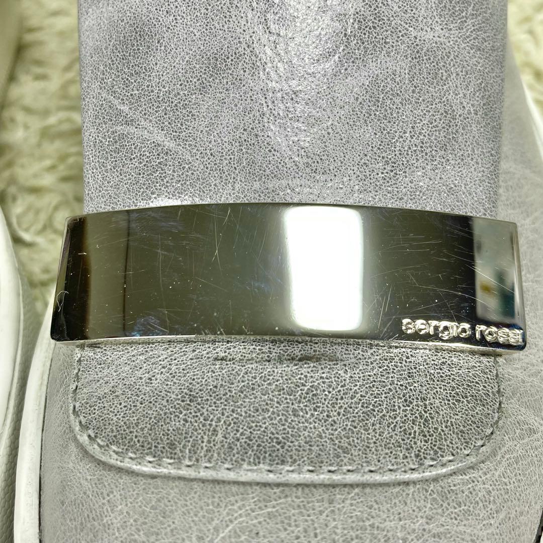 『美品』セルジオロッシ SR1 スリッポン 厚底 スニーカー ボア レザー