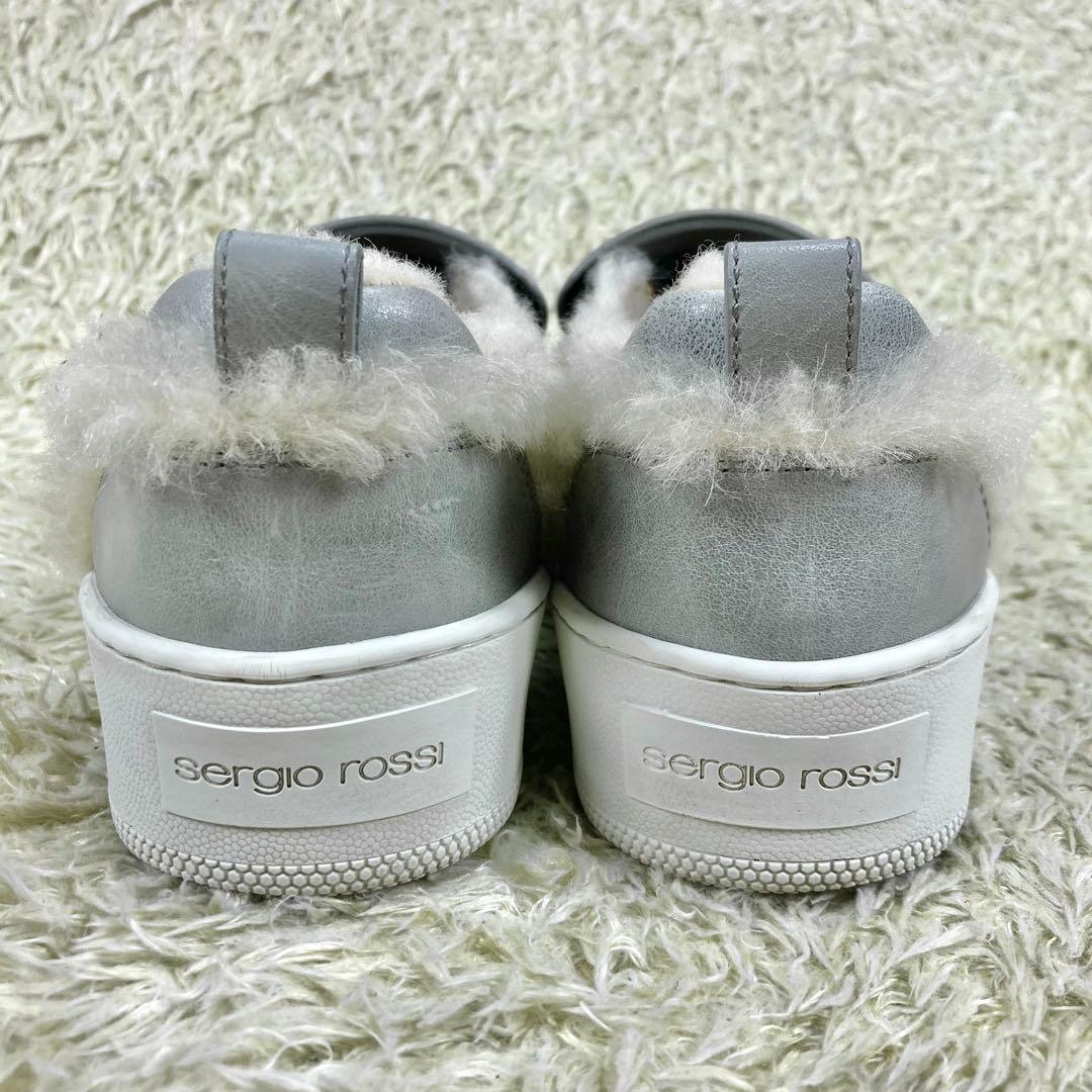 『美品』セルジオロッシ SR1 スリッポン 厚底 スニーカー ボア レザー