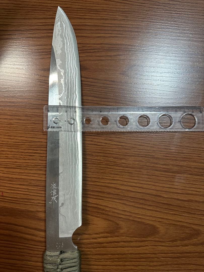 佐治武士 剣鉈 和式ナイフ シースナイフ 木製鞘付 ■ 多層多層鋼 ダマスカス