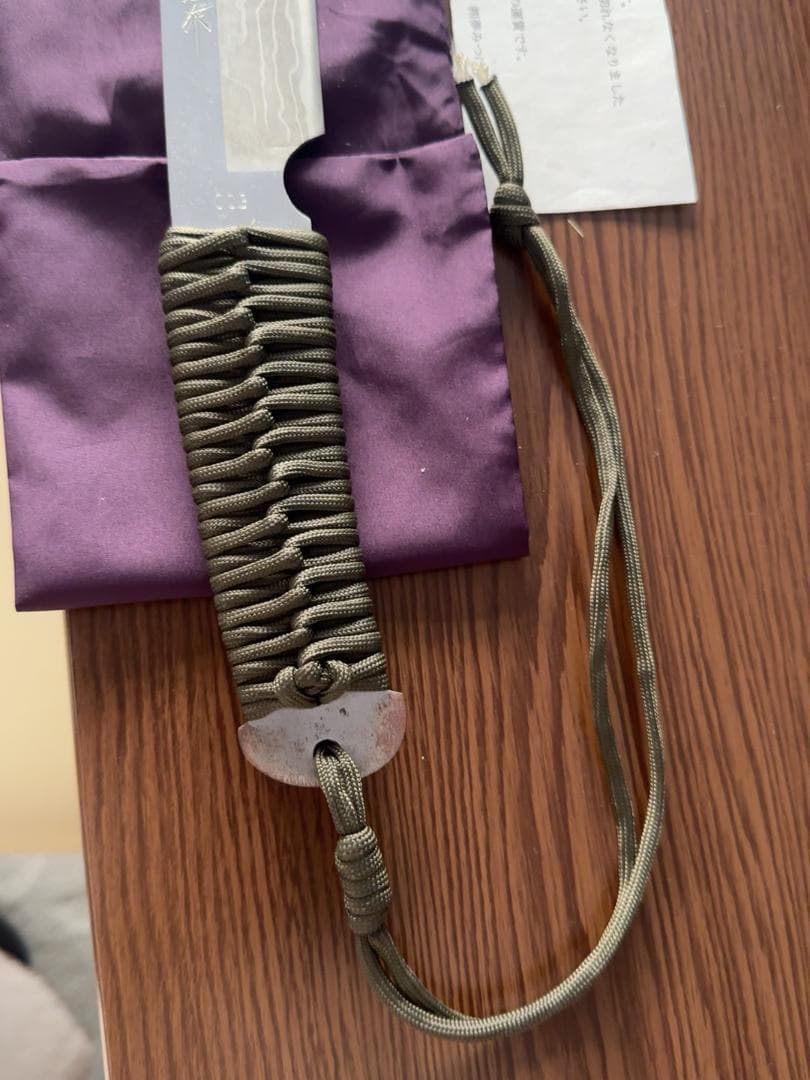 佐治武士 剣鉈 和式ナイフ シースナイフ 木製鞘付 ■ 多層多層鋼 ダマスカス