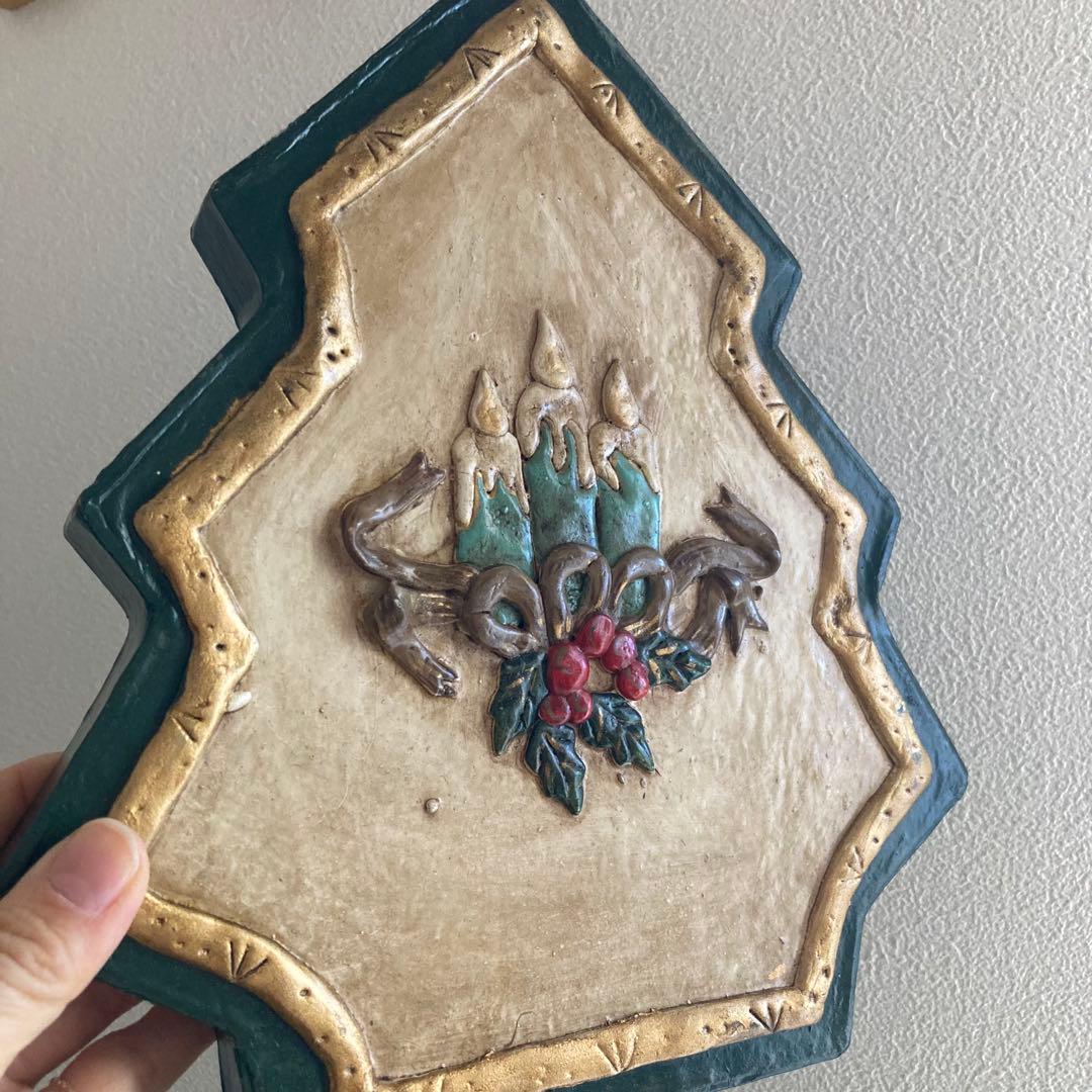 ツリー型ボックス入りアンティークガラスクリスマスオーナメント18個セット【A】大