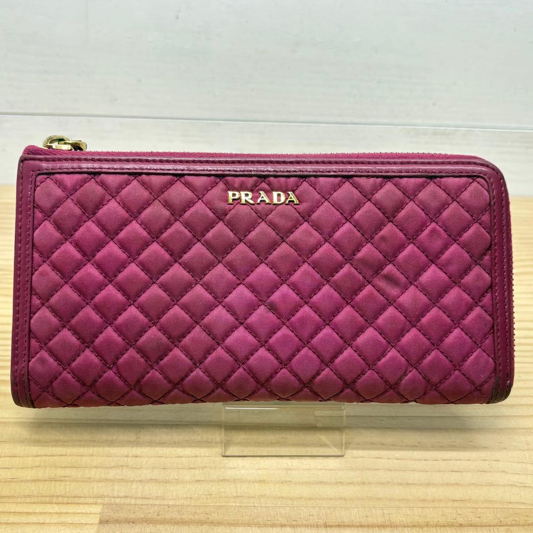 PRADA プラダ 長財布 ナイロン キルティング L字ファスナー