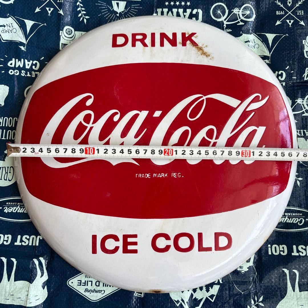 コカコーラ ホーロー看板 ボタンサインCoca Cola Coke 昭和レトロ