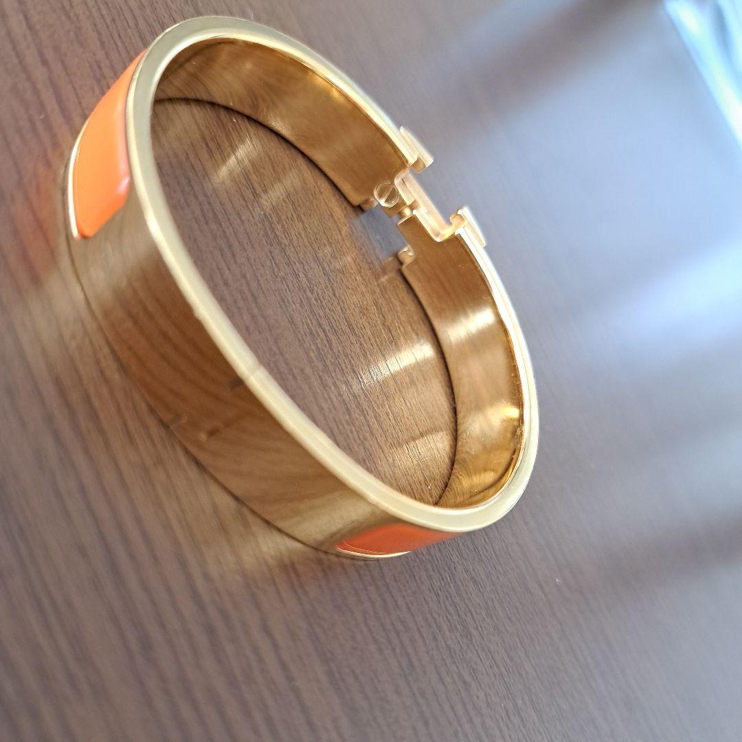 美品　破格　エルメス クリッククラック バングル ゴールド オレンジ