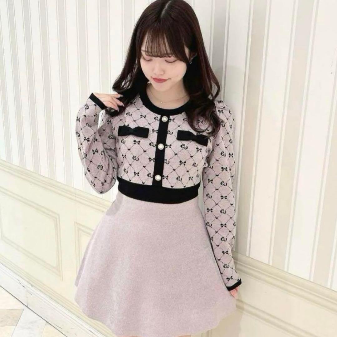 evelyn モノグラムニットワンピース - メルカリ